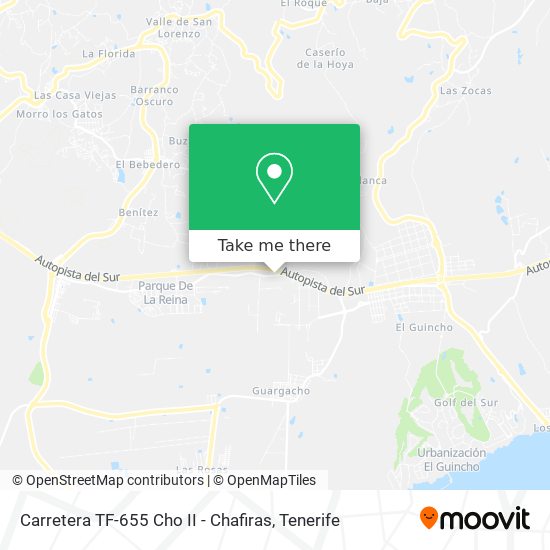 Carretera TF-655 Cho II - Chafiras map