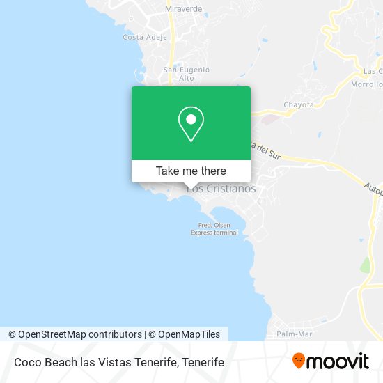 Coco Beach las Vistas Tenerife map