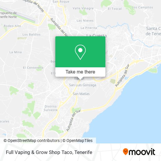 Full Vaping & Grow Shop Taco map