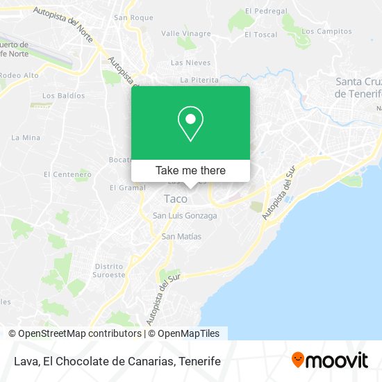 Lava, El Chocolate de Canarias map