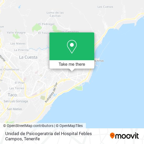 Unidad de Psicogeratría del Hospital Febles Campos map
