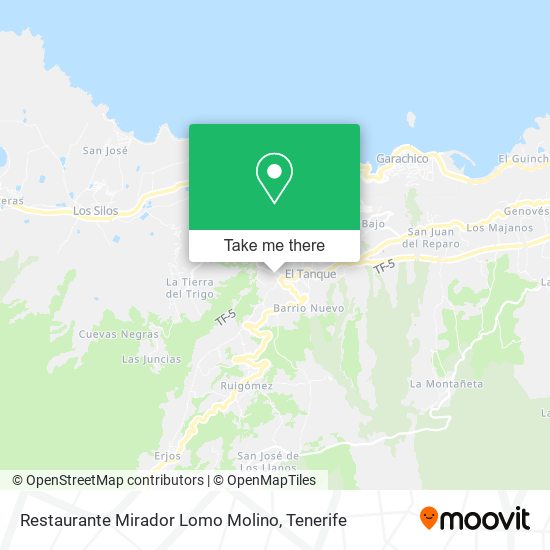 mapa Restaurante Mirador Lomo Molino