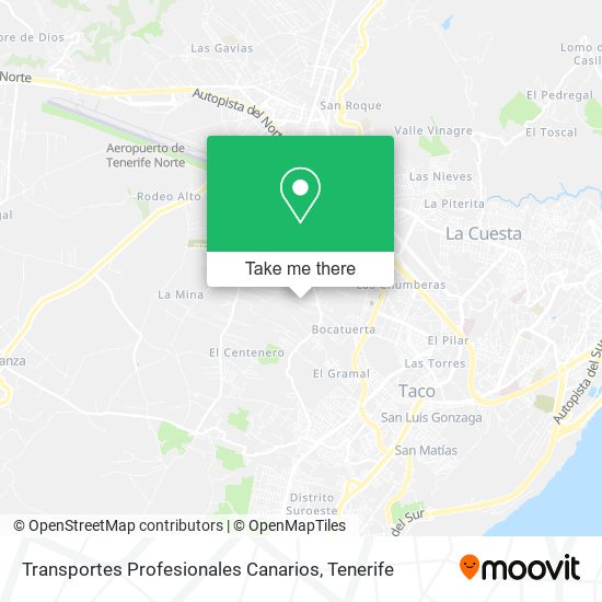 Transportes Profesionales Canarios map