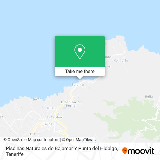 Piscinas Naturales de Bajamar Y Punta del Hidalgo map