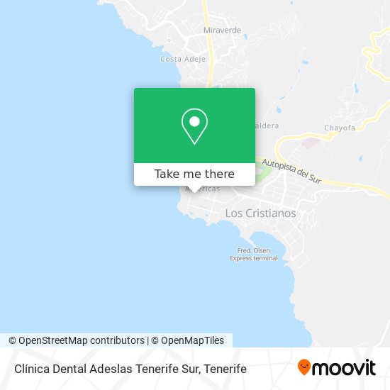 mapa Clínica Dental Adeslas Tenerife Sur