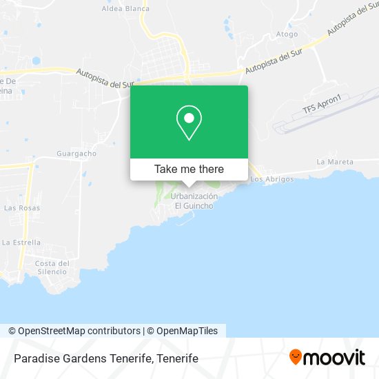 Paradise Gardens Tenerife map