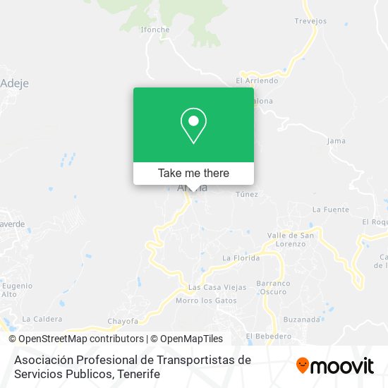 Asociación Profesional de Transportistas de Servicios Publicos map
