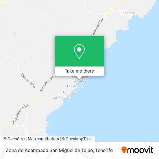 mapa Zona de Acampada San Miguel de Tajao