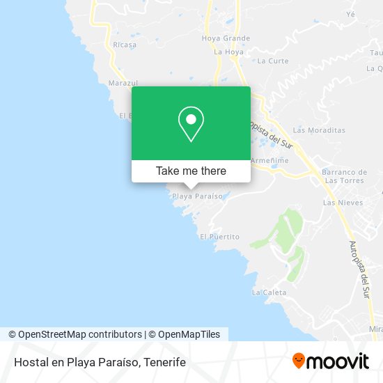 Hostal en Playa Paraíso map