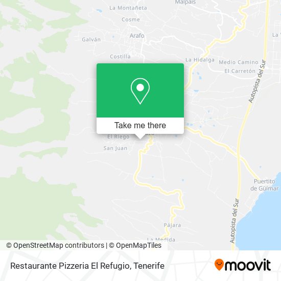 Restaurante Pizzeria El Refugio map
