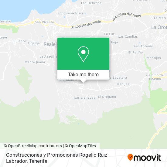 mapa Construcciones y Promociones Rogelio Ruiz Labrador