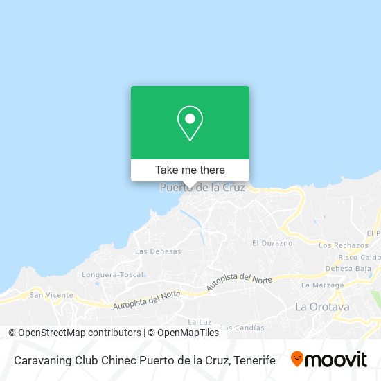 mapa Caravaning Club Chinec Puerto de la Cruz
