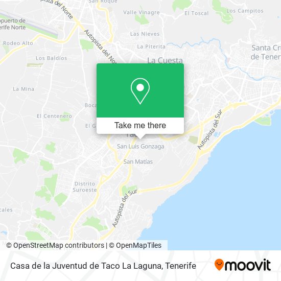 Casa de la Juventud de Taco La Laguna map
