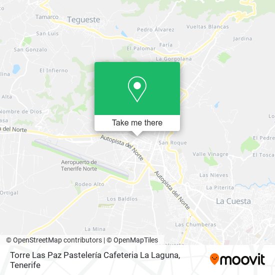 Torre Las Paz Pastelería Cafeteria La Laguna map