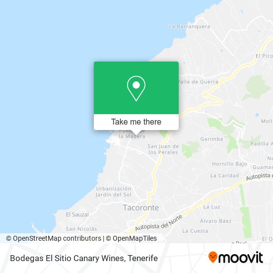 Bodegas El Sitio Canary Wines map