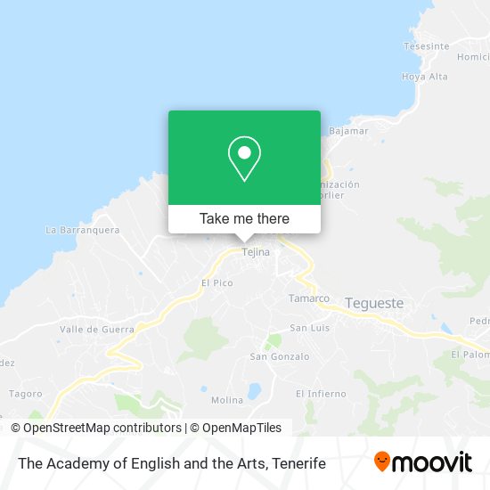 The Academy of English and the Arts map