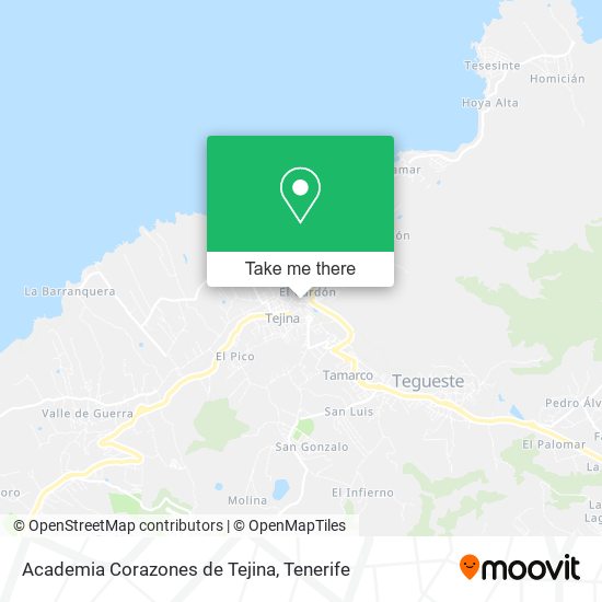 Academia Corazones de Tejina map