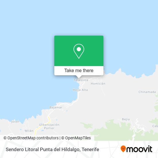 mapa Sendero Litoral Punta del Hildalgo