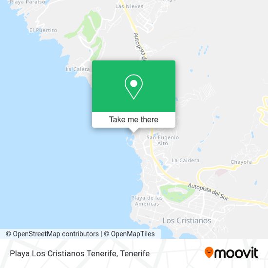 Playa Los Cristianos Tenerife map