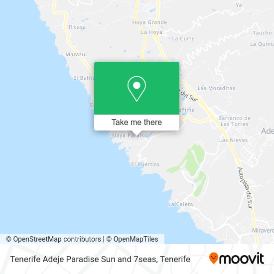 Tenerife Adeje Paradise Sun and 7seas map