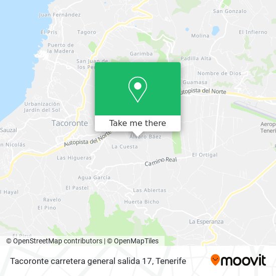 mapa Tacoronte carretera general salida 17