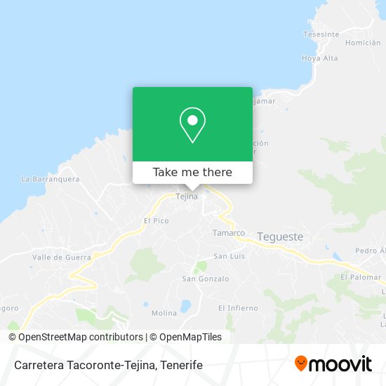 Carretera Tacoronte-Tejina map