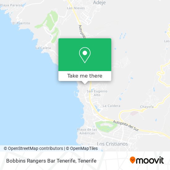 mapa Bobbins Rangers Bar Tenerife