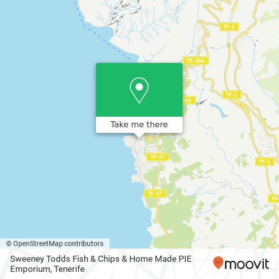 mapa Sweeney Todds Fish & Chips & Home Made PIE Emporium, Calle Los Ángeles 38683 Puerto de Santiago Santiago del Teide