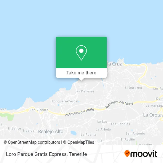 Loro Parque Gratis Express map