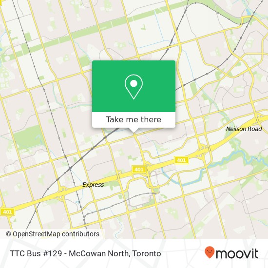 TTC Bus #129 - McCowan North map