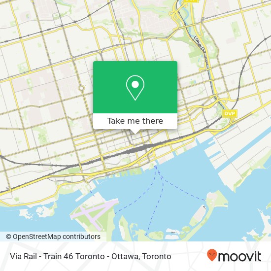 Via Rail - Train 46 Toronto - Ottawa map