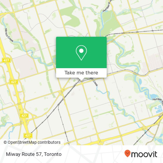 Miway Route 57 map