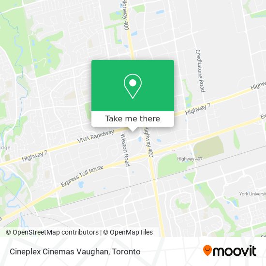 Cineplex Cinemas Vaughan map