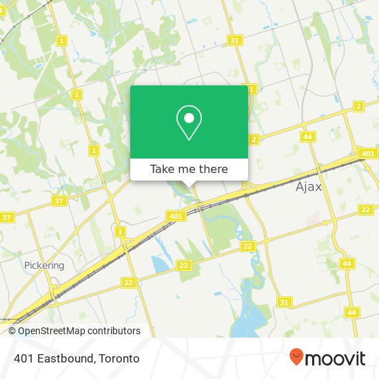 401  Eastbound map