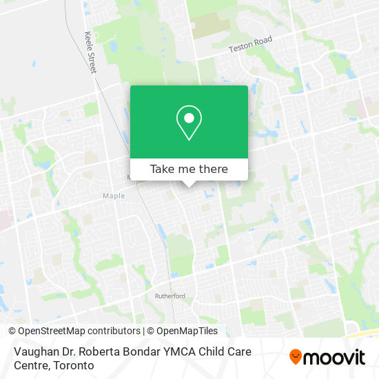 Vaughan Dr. Roberta Bondar YMCA Child Care Centre map