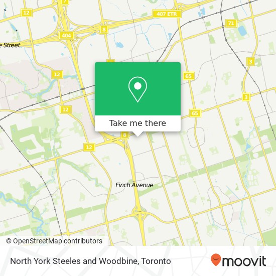 North York Steeles and Woodbine map