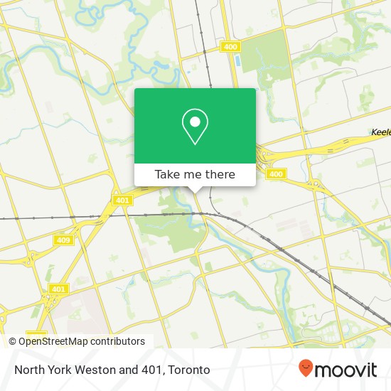 North York Weston and 401 map