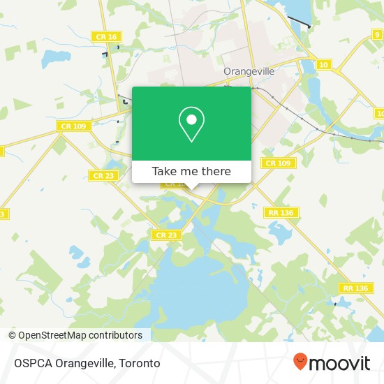 OSPCA Orangeville map