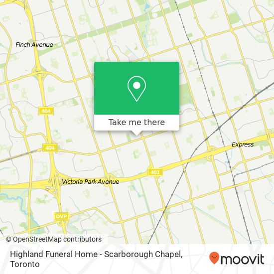 Highland Funeral Home - Scarborough Chapel map