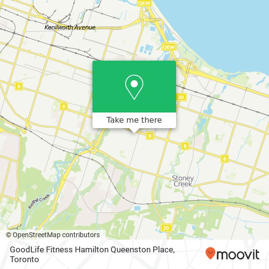 GoodLife Fitness Hamilton Queenston Place map