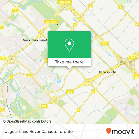 Jaguar Land Rover Canada map