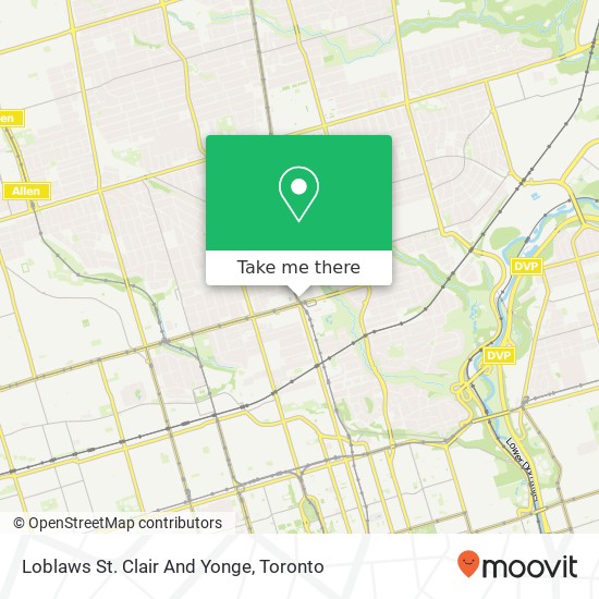 Loblaws St. Clair And Yonge map