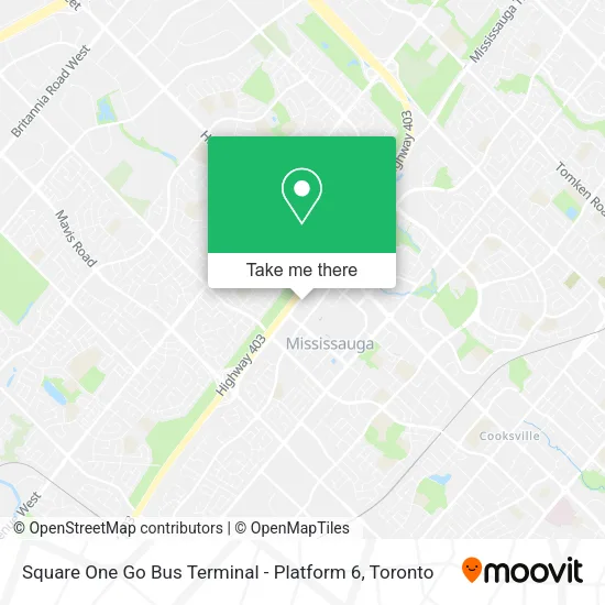 Square One Go Bus Terminal - Platform 6 map