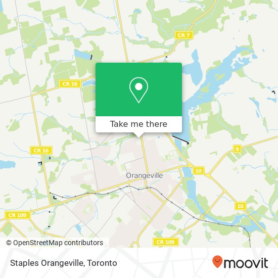 Staples Orangeville map