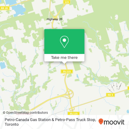 Petro-Canada Gas Station & Petro-Pass Truck Stop map