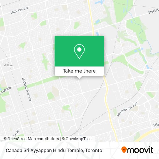 Canada Sri Ayyappan Hindu Temple map