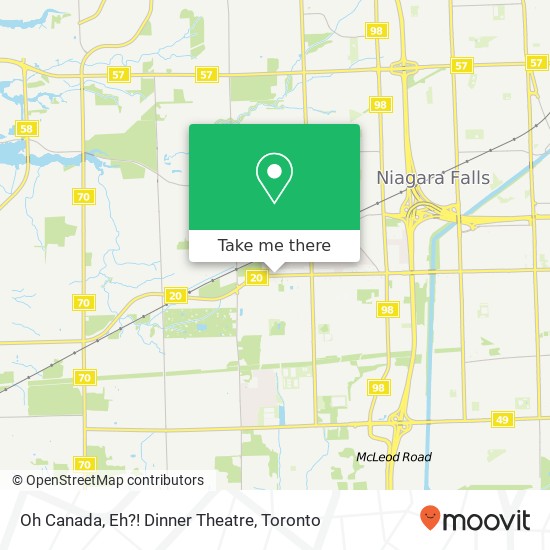 Oh Canada, Eh?! Dinner Theatre map
