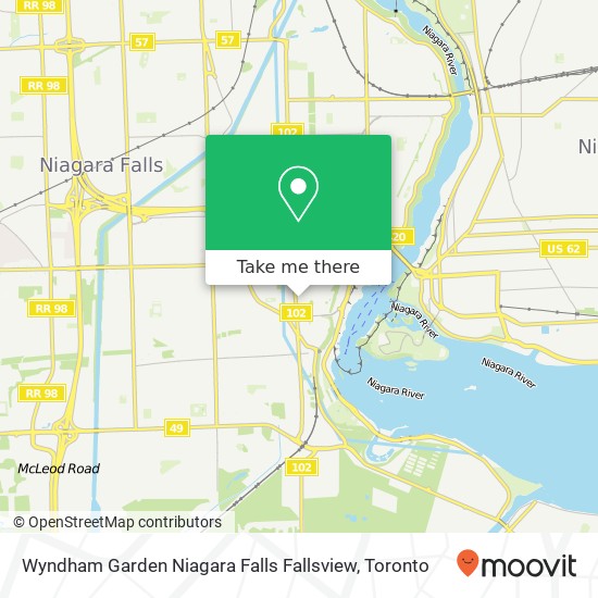 Wyndham Garden Niagara Falls Fallsview map