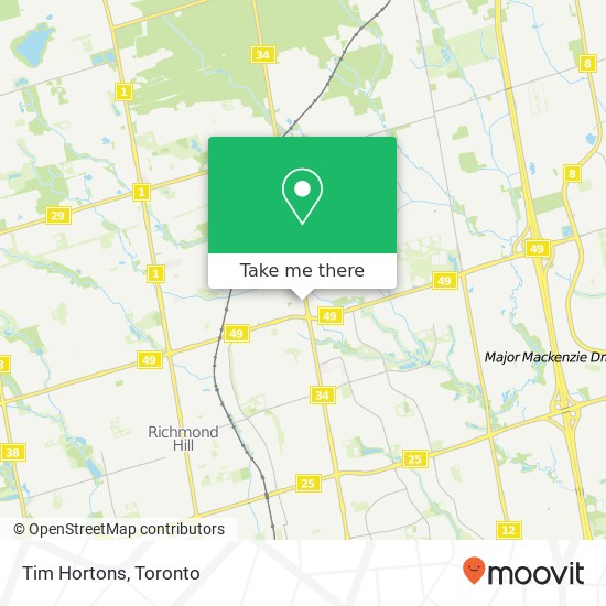 Tim Hortons map