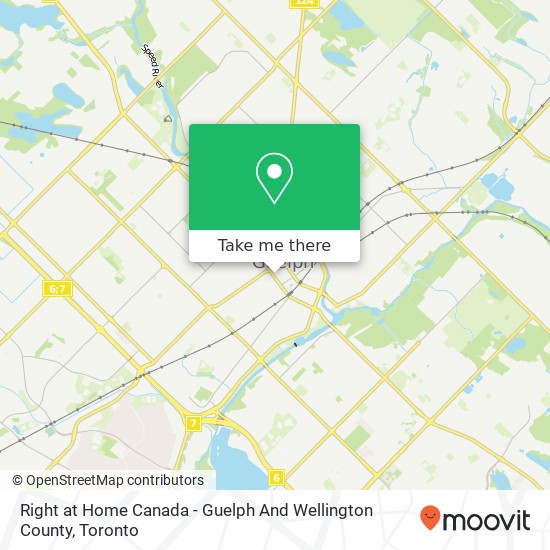 Right at Home Canada - Guelph And Wellington County map